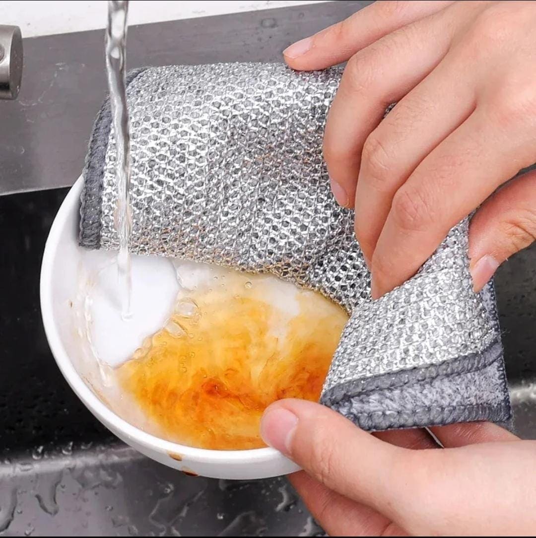 Steel Wire Dishwashing Cloth(Pack Of 4)