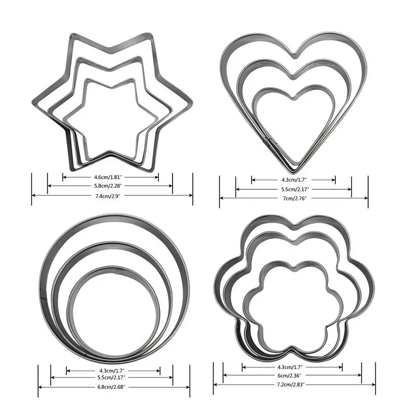 12pcs Cookies Cutter Set