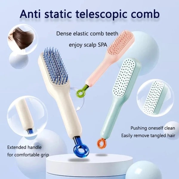 Self-Cleaning Anti-Static Hair Brush