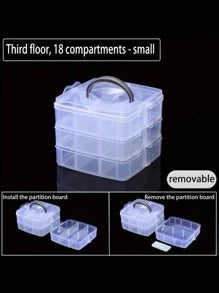 3 Layer 18 Grid Plastic Storage Box