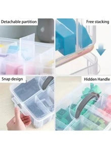 3 Layer 18 Grid Plastic Storage Box