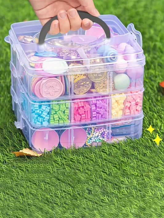 3 Layer 18 Grid Plastic Storage Box