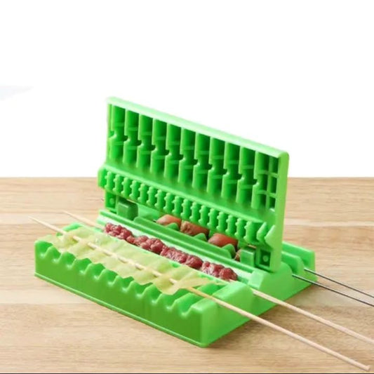 Barbecue Meat Skewer Device Machine BBQ Meat String Device Quick Portable Meat Skewer Box Easy Skewer Tools