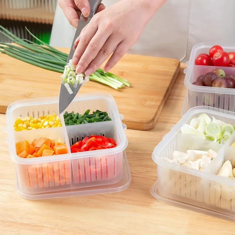 4 in 1 Vegetable & Fruit Storage Box With Lid