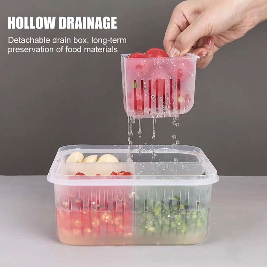 4 in 1 Vegetable & Fruit Storage Box With Lid