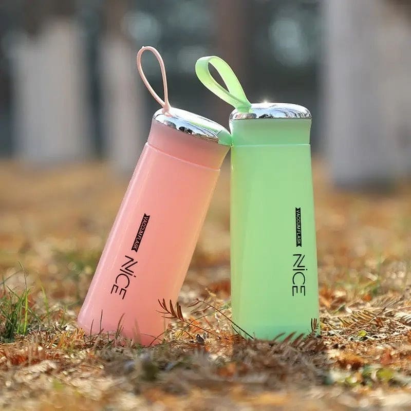 400ML Double Layer Glass Water Bottle for Gym, Sports, and Travel with Sleeve Cover