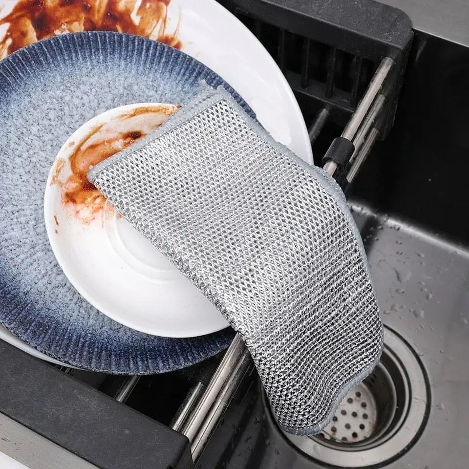 Steel Wire Dishwashing Cloth(Pack Of 4)