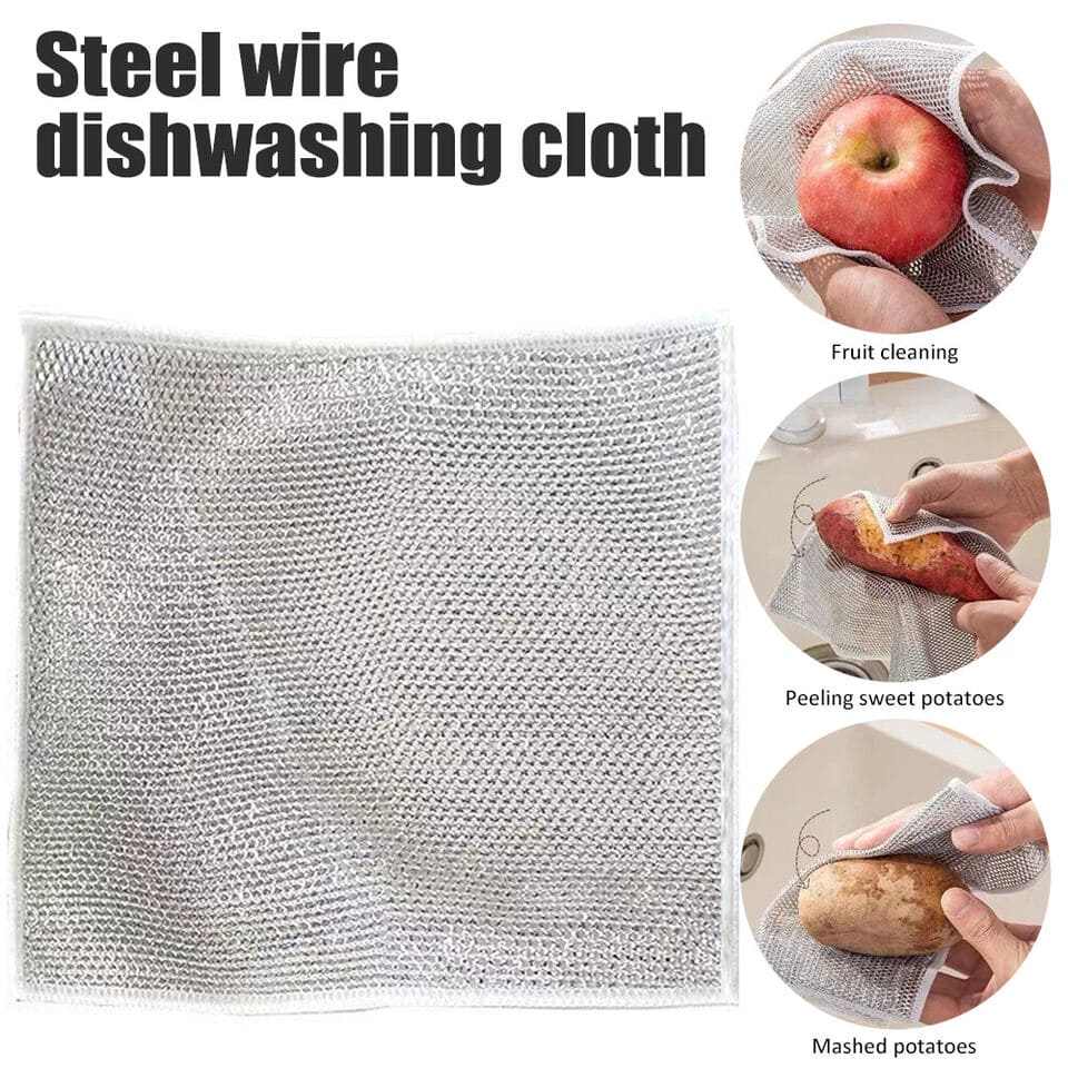 Steel Wire Dishwashing Cloth(Pack Of 4)