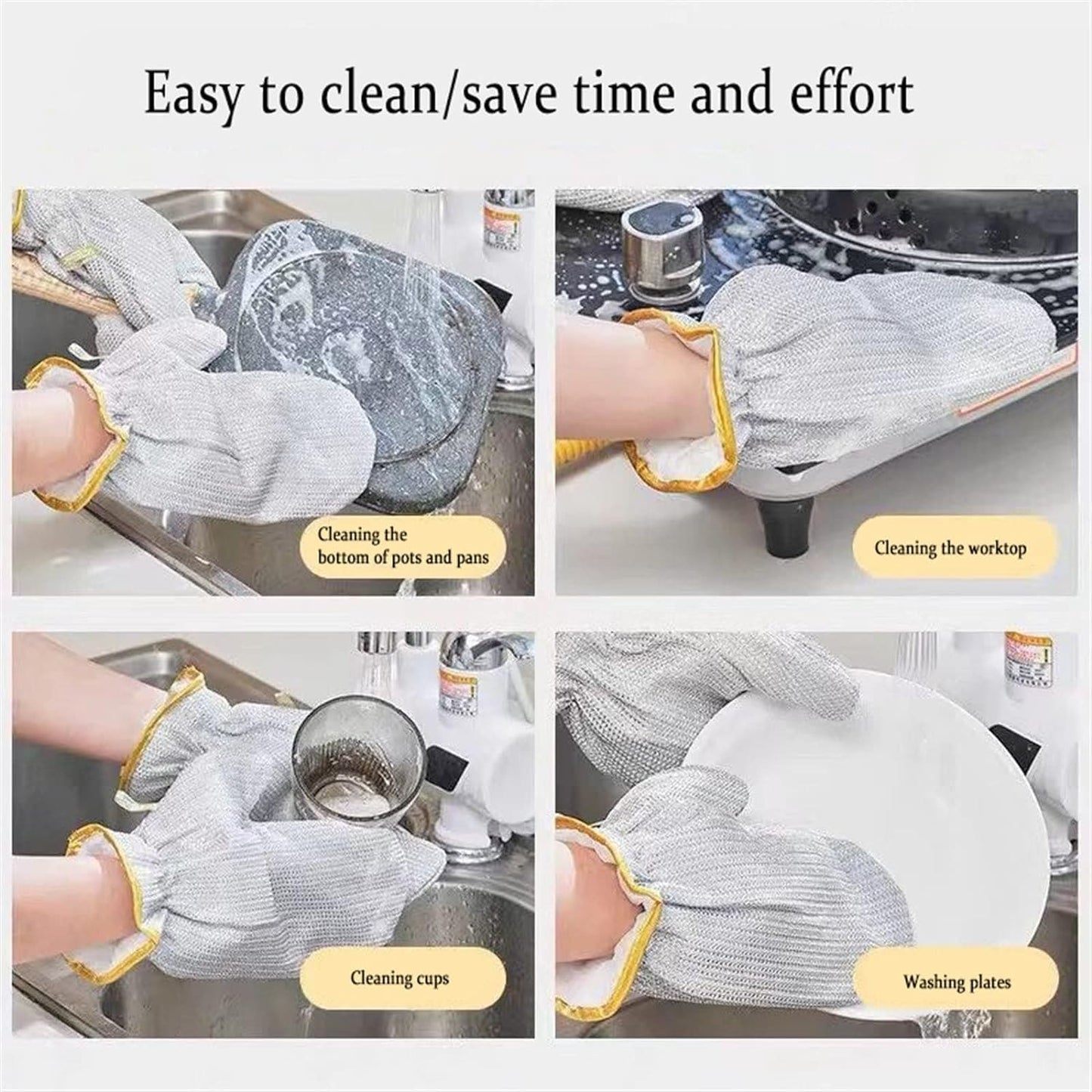 Steel Wire Dishwashing Gloves: Waterproof Multipurpose Cleaning and Oil-Free Rag