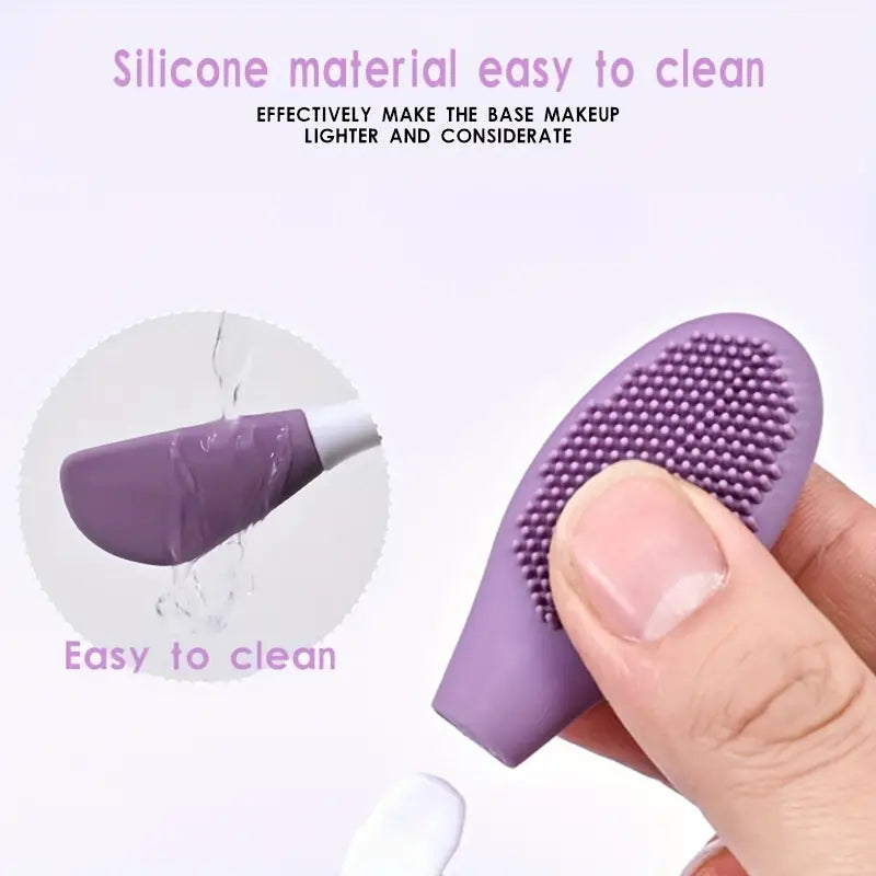 Double Head Silicone Facial Brush and DIY Clay Mask Applicator for Exfoliating Skin Care