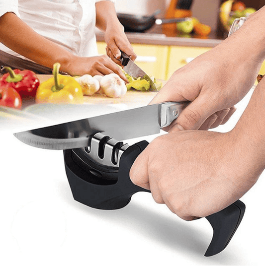 Manual Knife Sharpener for Kitchen Knives with Steel Stage Sharpening Kit