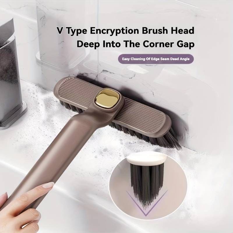 Rotating V-Shaped Cleaning Brush: 2-in-1 Tool