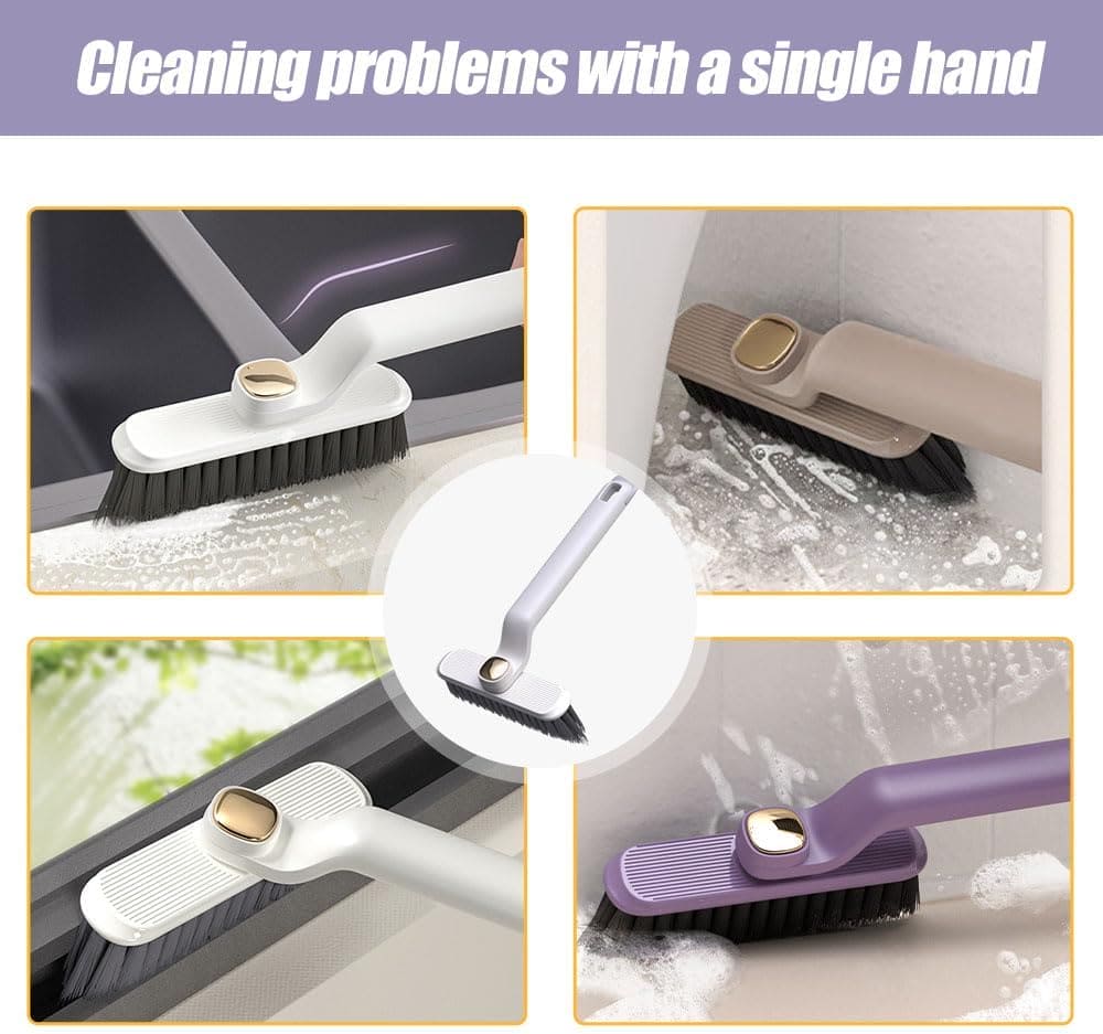 Rotating V-Shaped Cleaning Brush: 2-in-1 Tool