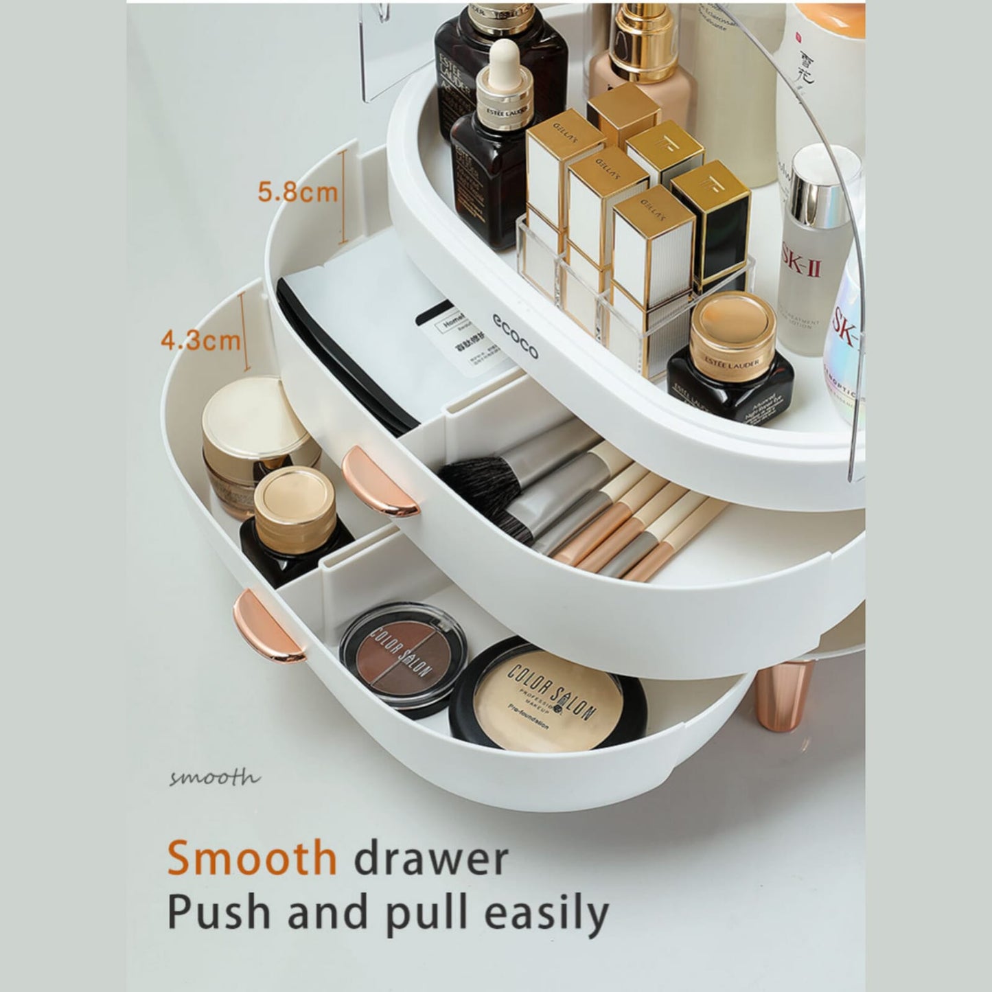 Ecoco Multi Compartments Cosmetic Organizer