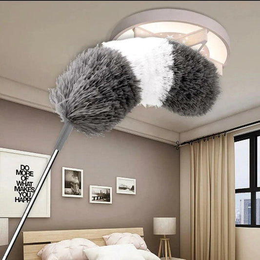 Extendable Feather Duster Brush with Extra Long Pole Bendable Head Long Handle