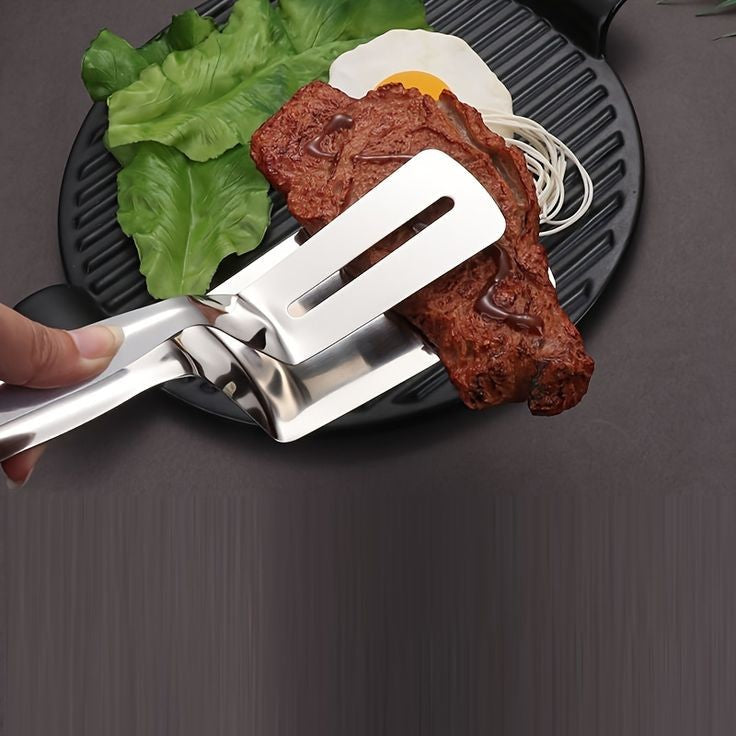 3-in-1 Cooking Double Sided Spatula Steel Tong