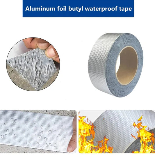 Aluminum Foil Butyl Rubber Tape, High Temperature & Waterproof Leak Proof Tape