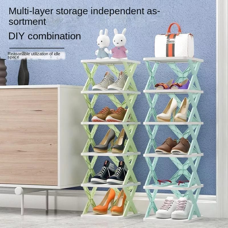 X Shape Brackets Shoes Rack