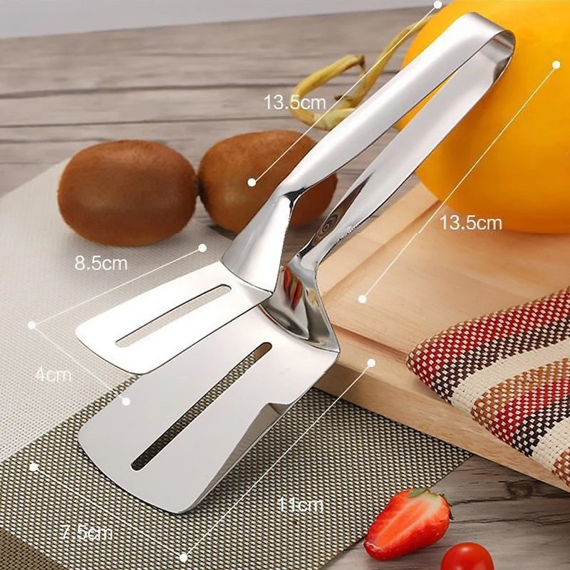 3-in-1 Cooking Double Sided Spatula Steel Tong