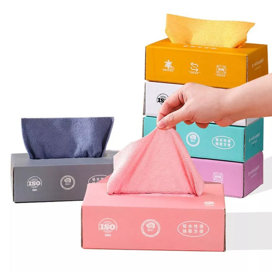 20 Pieces Reusable Microfiber Cleaning Cloths Box